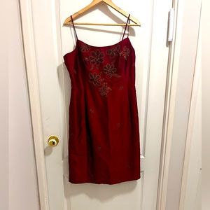 Vintage Ann Taylor red silk dress